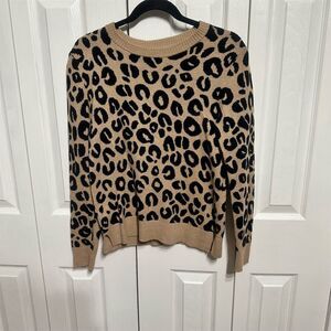 A New Day Leopard Print Sweater - Black and Tan